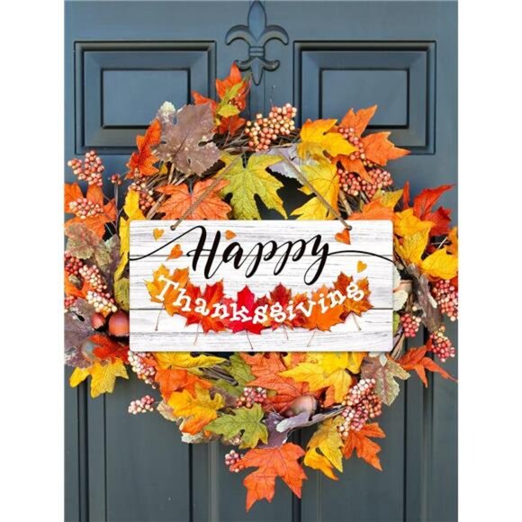 6"x12" Farmhouse Thanksgiving Door Decor Hanging Sign for Home Wall - Picture 2 of 8